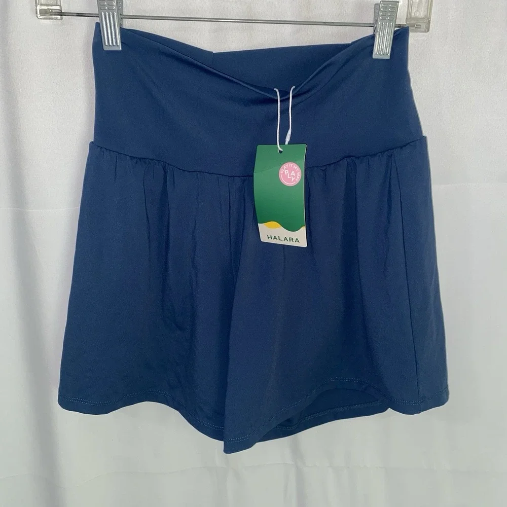 NWT Halara Womens Blue SoftlyZero Airy Super High Waisted 2-in-1 Instant Cool 5